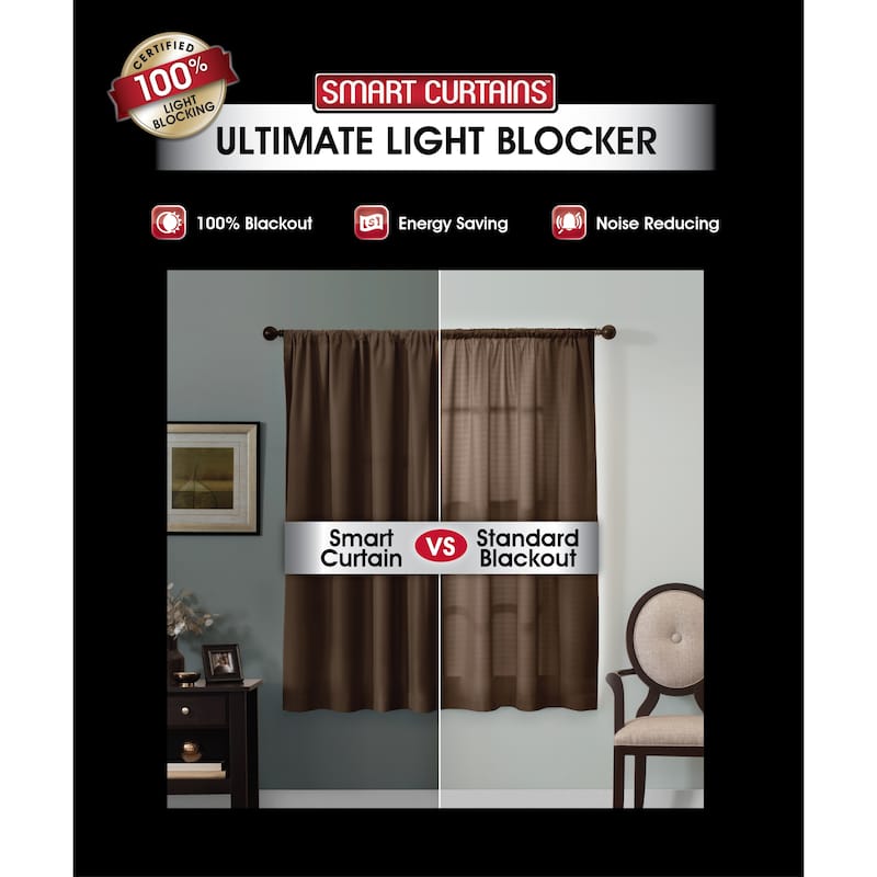 Maytex Smart Curtains Julius 100 Percent Blackout Window Curtain Panel