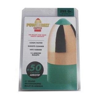 Powerbelt Bullets Copper AeroTip 50 Caliber Bullets (Per 15) 295 Gr