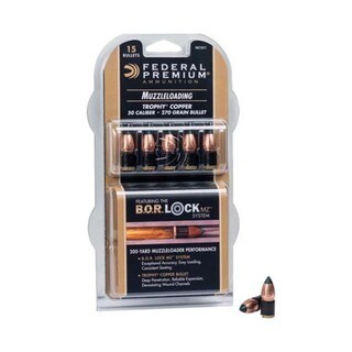 Federal Cartridge .50 Caliber Muzzleloading Bullets 270 Grains, Copper with Polymer Tip, Per 15
