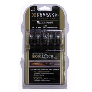 Federal Cartridge .50 Caliber Muzzleloading Bullets 350 Grains, Polymer Tip, Per 15
