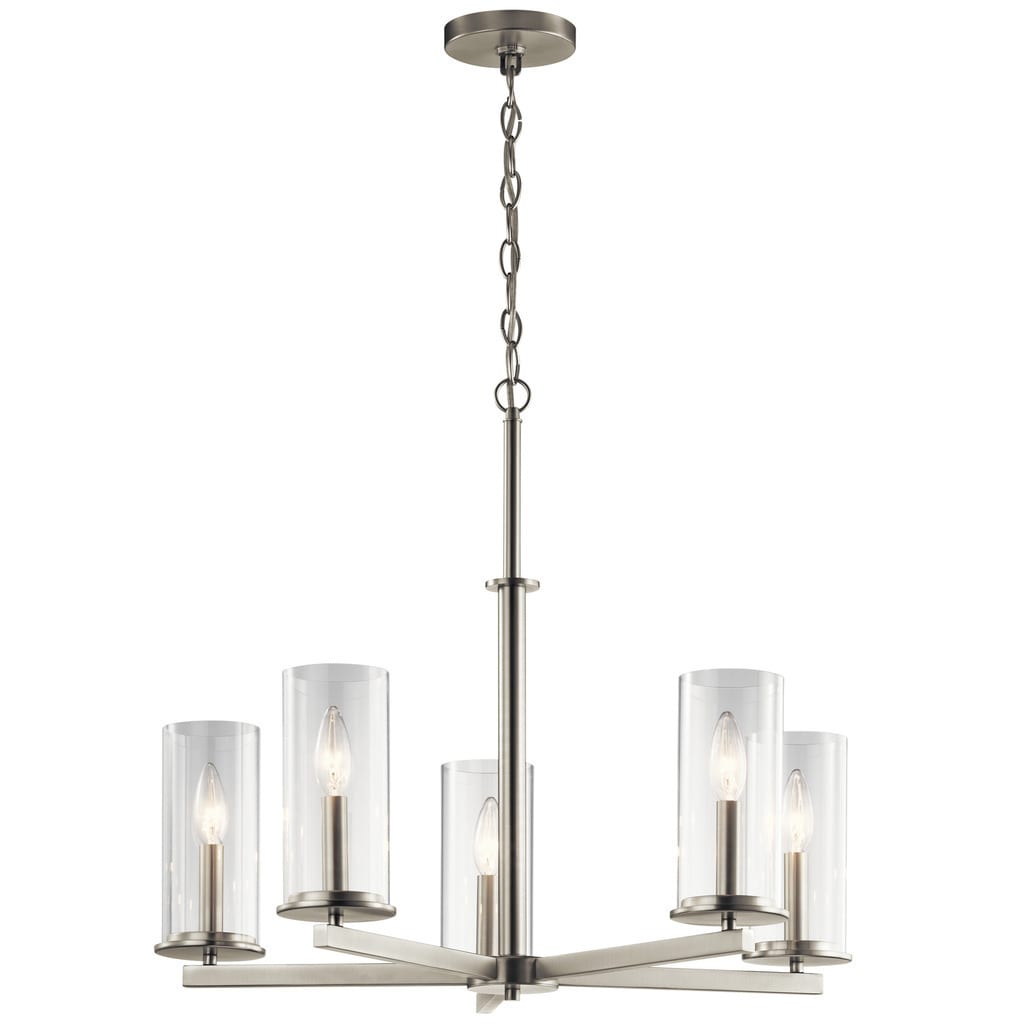 Strick & Bolton Marclay 5-light Brushed Nickel Chandelier - Chandeliers For Bedrooms by Overstock.com