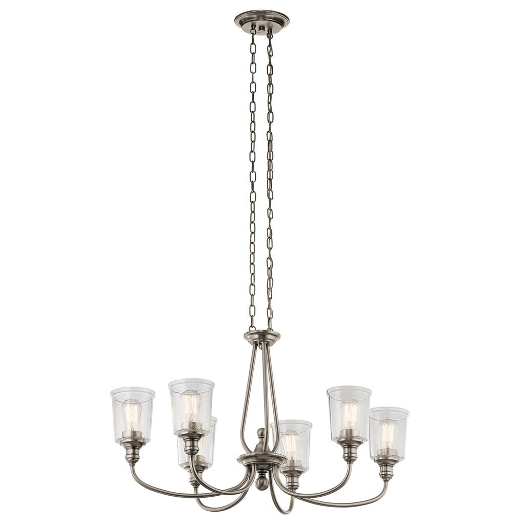 Kichler Lighting Waverly Collection 6-light Classic Pewter Oval Chandelier - Chandeliers For Bedrooms by Overstock.com