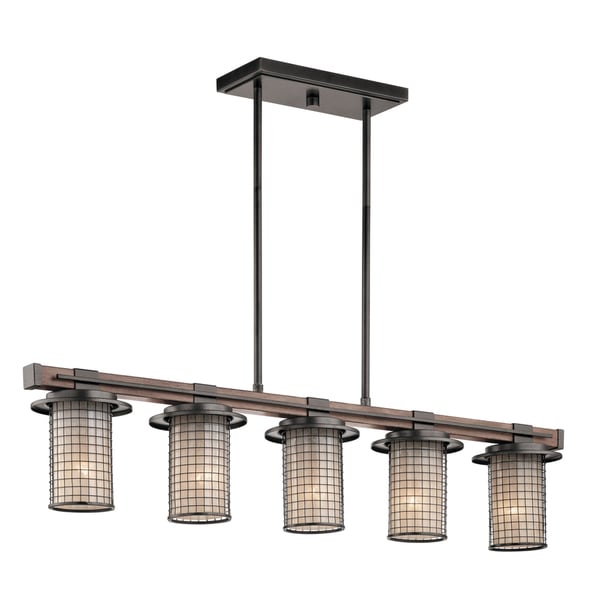 Kichler Lighting Ahrendale Collection 5 Light Anvil Iron Linear Kichler Lighting Ahrendale Collection 5 Light Anvil Iron Linear Chandelier