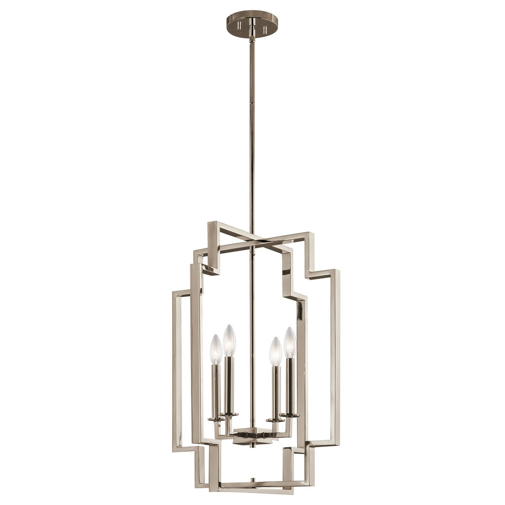 Kichler Lighting Downtown Deco Collection 4-light Polished Nickel Foyer Pendant - Chandeliers For Bedrooms by Overstock.com