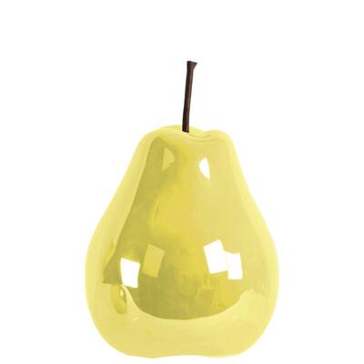 Urban Trends Collection Pearlescent Yellow Ceramic Pear Figurine