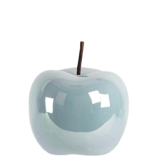 Urban Trends Collection Blue Ceramic Large Pearlescent-finish Apple Figurine
