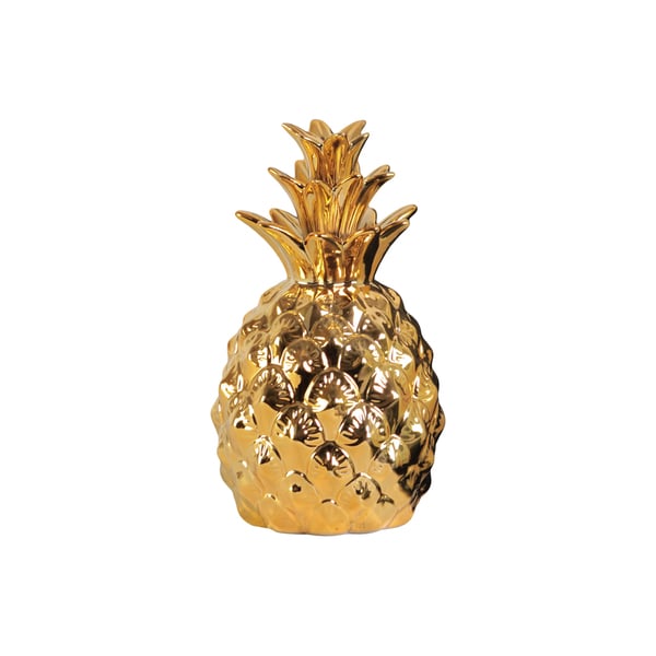 Urban Trends Collection Gloss Finish Gold Ceramic Pineapple Figurine