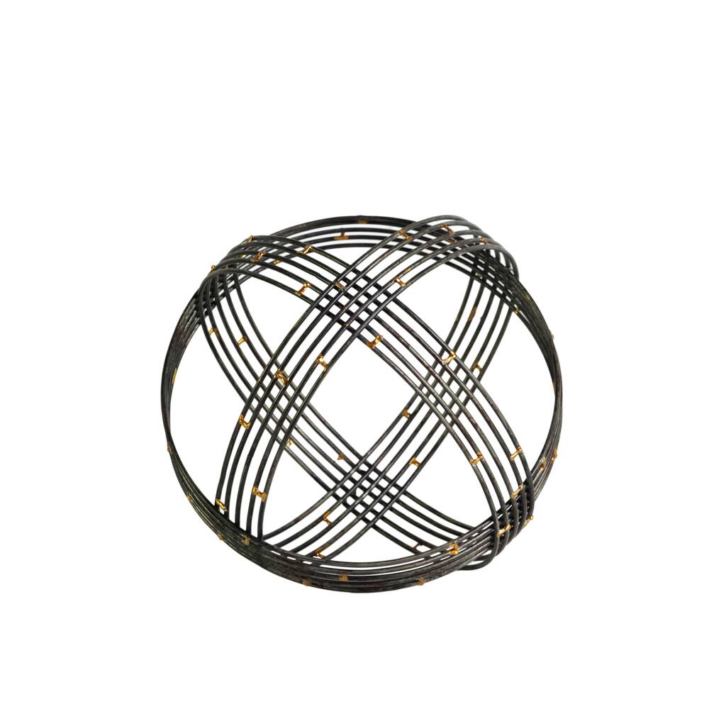 Urban Trends Collection Spherical Orb Rust-finish Gold- and Silver-tone Metal Small 10-circle Sculpture