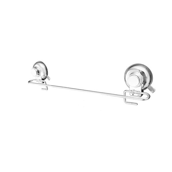 Push to Lock Chrome Stainless Steel Towel Rack