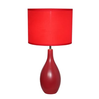 Simple Designs Red Bowling Pin Ceramic Table Lamp