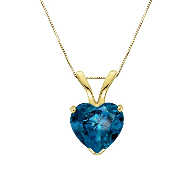 Auriya 14k Gold 1ct TDW Blue Heart Shaped Diamond Pendant Necklace (SI2-SI3)