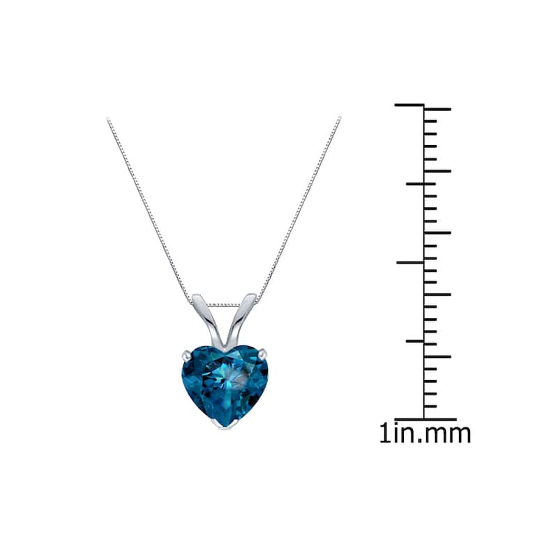 Auriya 14k Gold 1ct TDW Blue Heart Shaped Diamond Pendant Necklace (SI2-SI3)