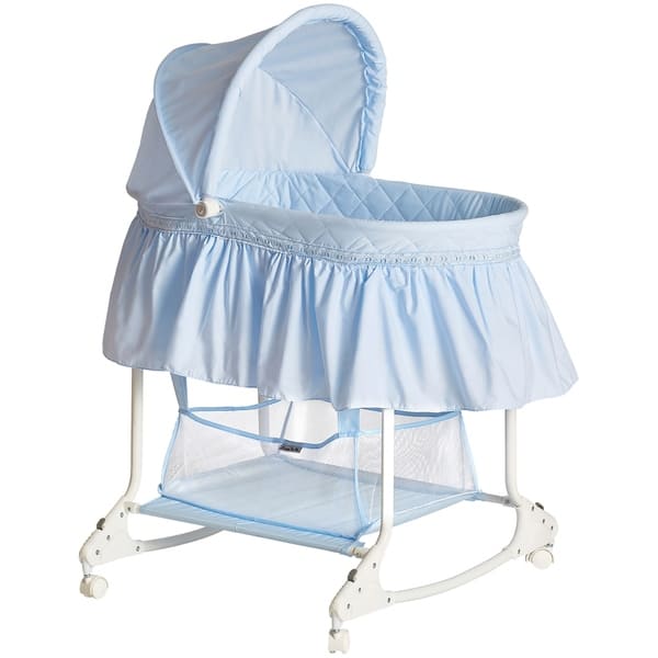 slide 2 of 6, Dream on Me Willow Sky Blue Bassinet