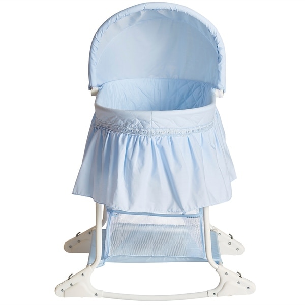 Blue and shop white bassinet