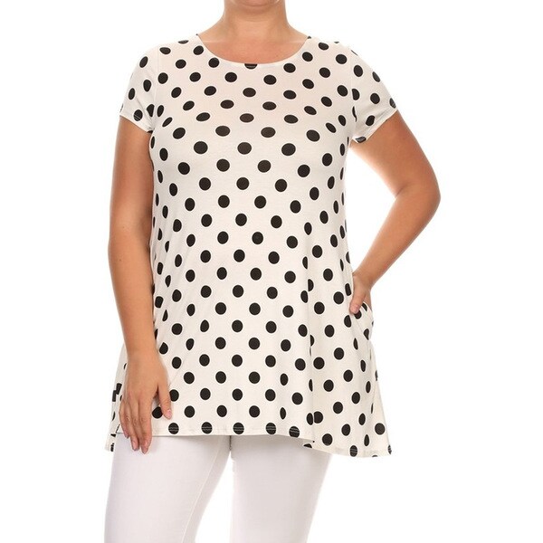 plus size polka dot tunic