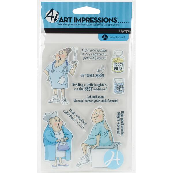 Art Impressions People Cling Rubber Stamps-Better Soon