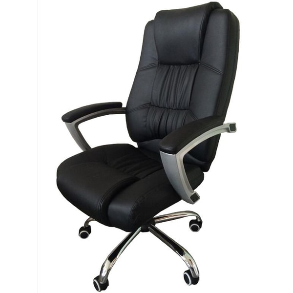 MCombo Recliner Chair Gaming Racing Armchair Tilt Adjustable Swivel with Foot Stool Faux Leather Black and White 