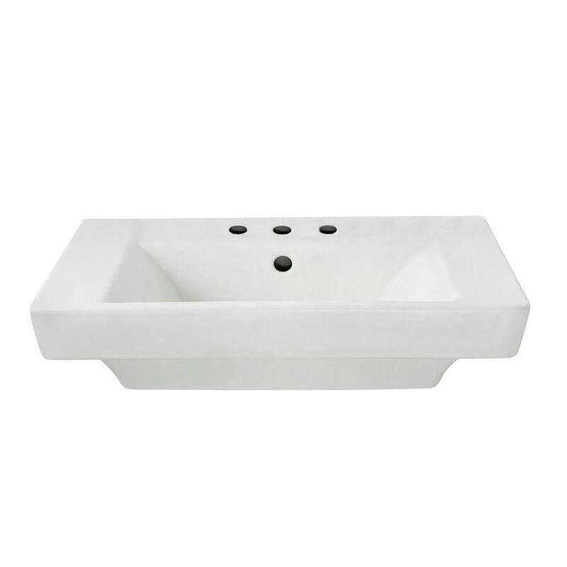 American Standard Boulevard White Pedestal Porcelain Bathroom Sink