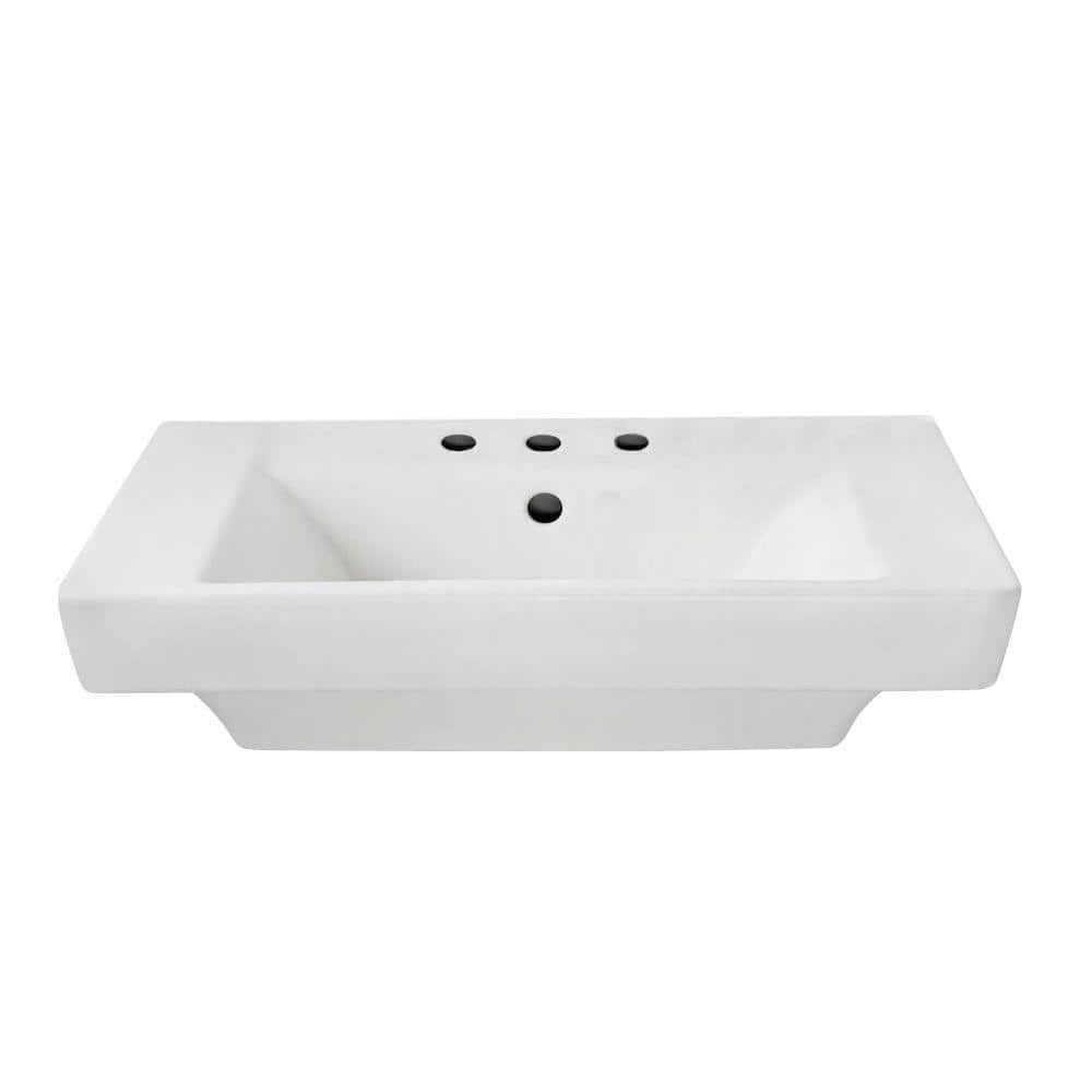 American Standard Boulevard White Pedestal Porcelain Bathroom Sink