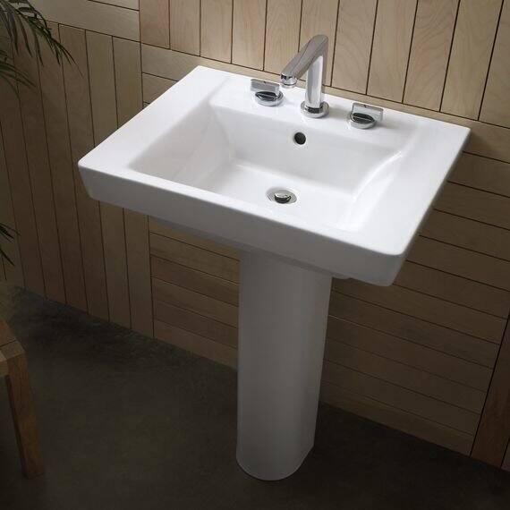 American Standard Boulevard White Pedestal Porcelain Bathroom Sink