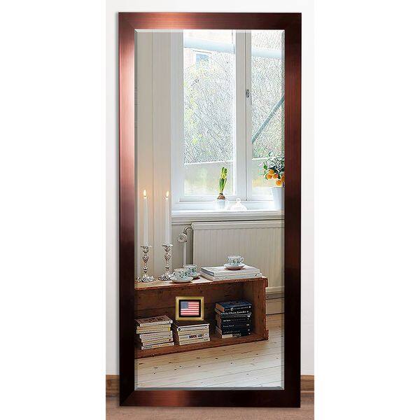 Shop Us Made Shiny Bronze Beveled Floor Mirror Copper Free