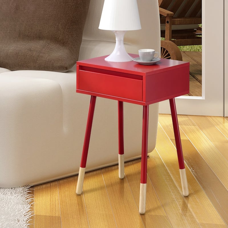 Raza Mid-Century Modern 1-Drawer Side Table by Furniture of America