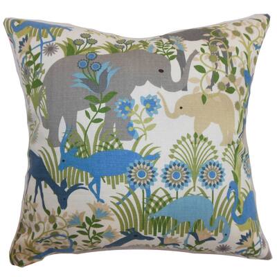 Caprivi Flora & Fauna 22-inch Down Feather Throw Pillow Blue Haze