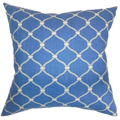 Hamar Geometric 22" x 22" Down Feather Throw Pillow Delft
