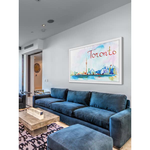 Shop Marmont Hill Handmade Toronto Skyline Watercolor Framed
