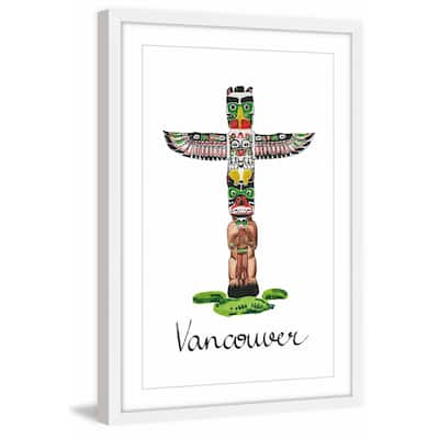 Marmont Hill - 'First Nations Totem Pole' Framed Painting Print