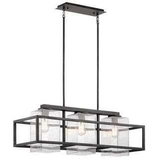Kichler Lighting Wright Collection 3-light Weathered Zinc Outdoor Linear Chandelier