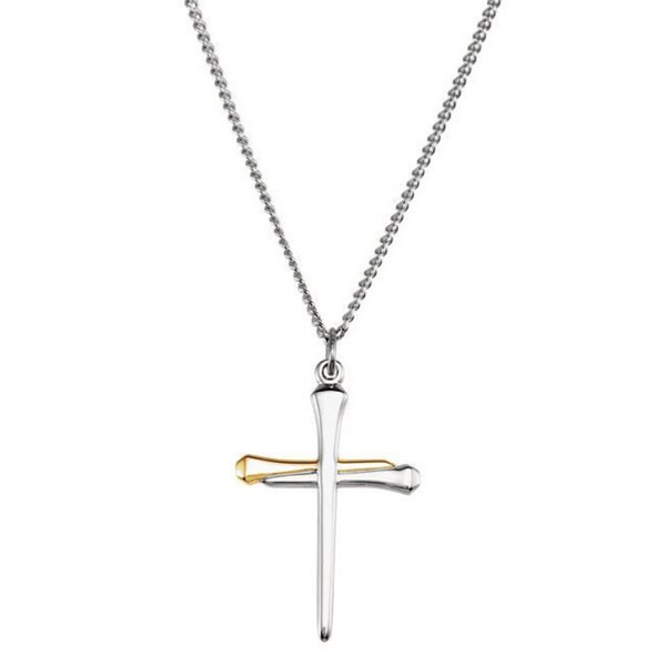 mens cross necklace nails