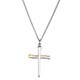 preview thumbnail 1 of 1, Sterling Silver and 14k Yellow Goldplated Men's Nail Cross 24-inch Chain Necklace