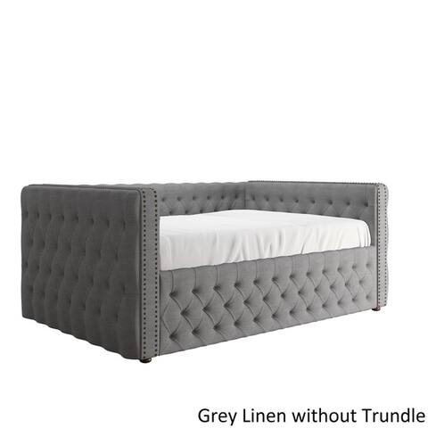 Queen Size Daybed Online At Our Best Bedroom Knightsbridge Queen Size Tufted Nailhead Chesterfield Daybed And Trundle By Inspire Q