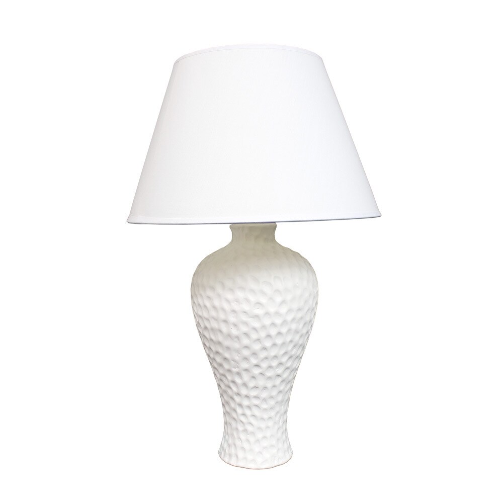 white textured table lamp