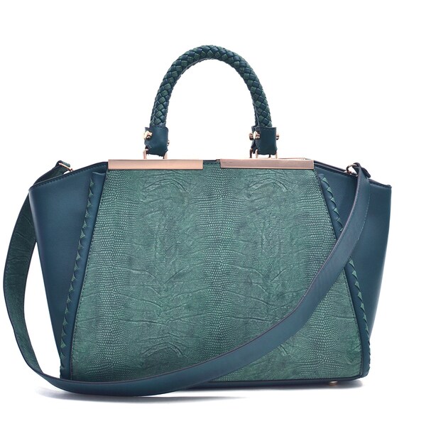 Dasein Two Tone Winged Satchel Bag