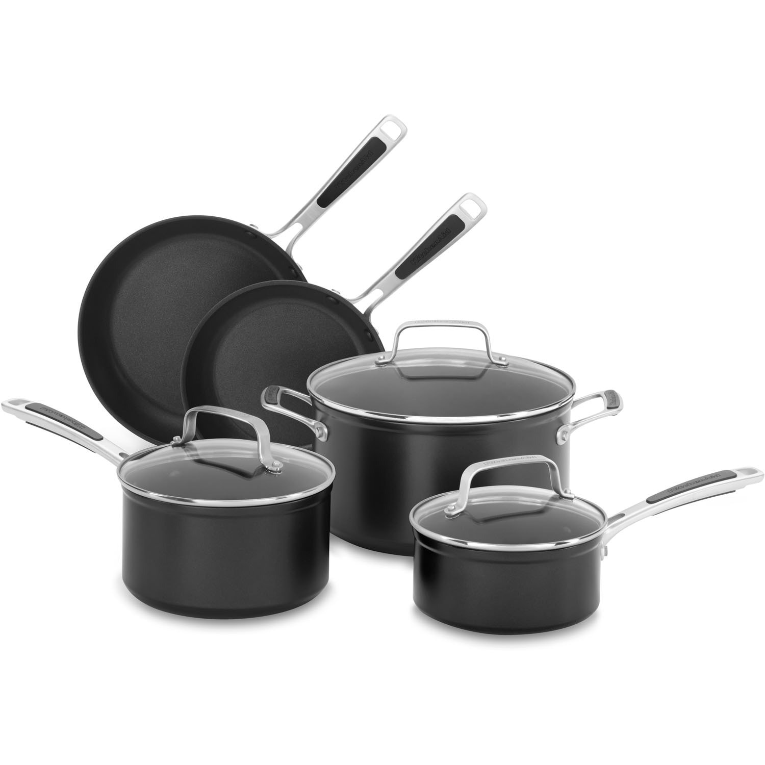 KitchenAid Hard Anodized Nonstick Cookware Pots and Pans Set, 4