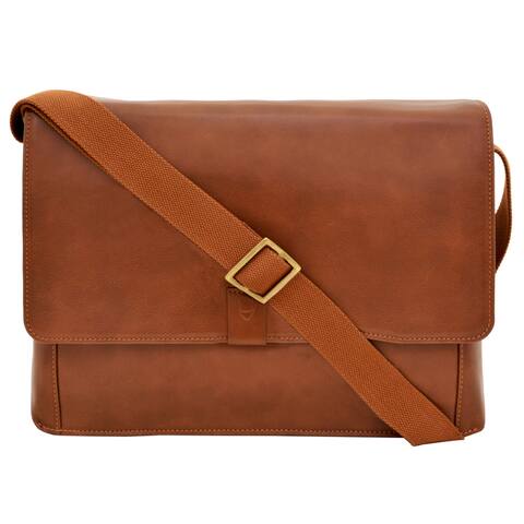 Hidesign Aiden 03 Tan Leather Horizontal Messenger Bag