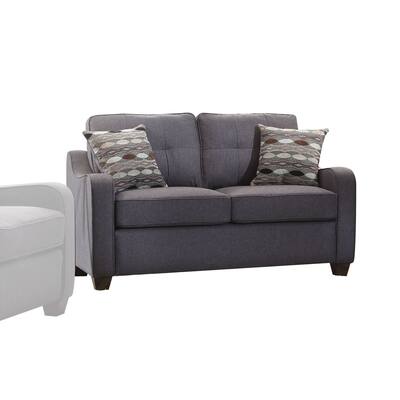 Acme Furniture Cleavon II Grey Linen Loveseat with 2 Pillows