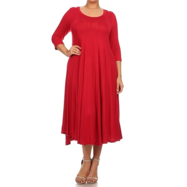 womens red plus size dress