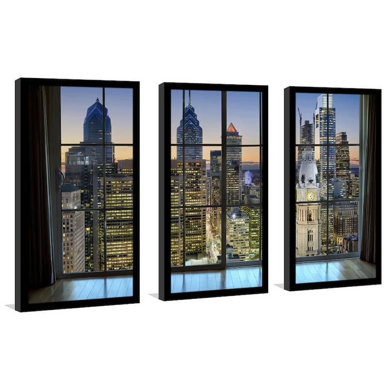 Philadelphia, Pennsylvania, Usa Downtown Skyline Window' Framed 