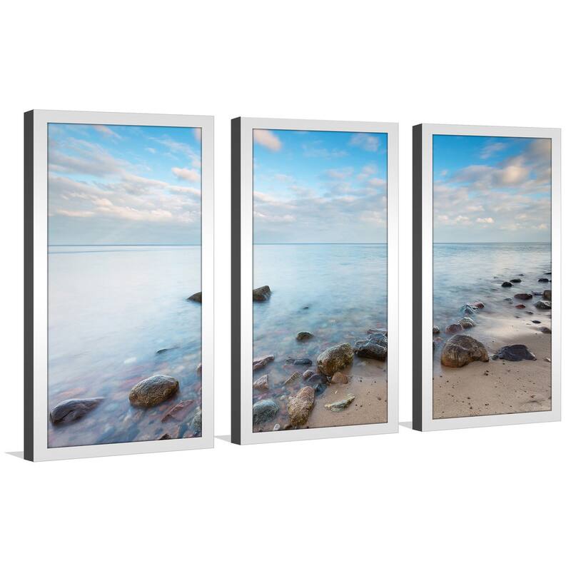 Rocky sea shore' Framed Plexiglass Wall Art (Set of 3) - Bed Bath ...