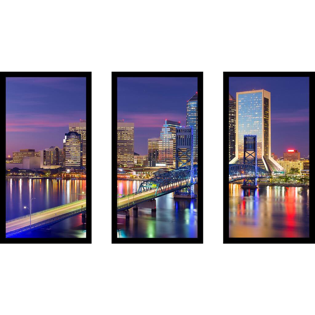 Jacksonville, Florida, USA downtown city skyline' Framed Plexiglass