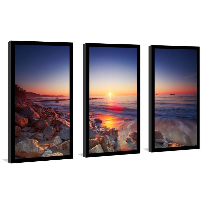 Beautiful sunrise over the horizon' Framed Plexiglass Wall Art (Set of 3)