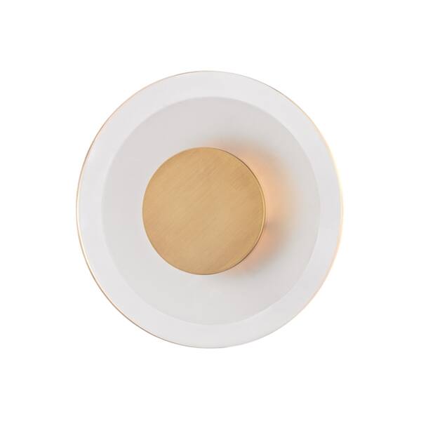 slide 1 of 1, Hudson Valley Guthrie 1-light 9-inch Aged Brass Wall Sconce