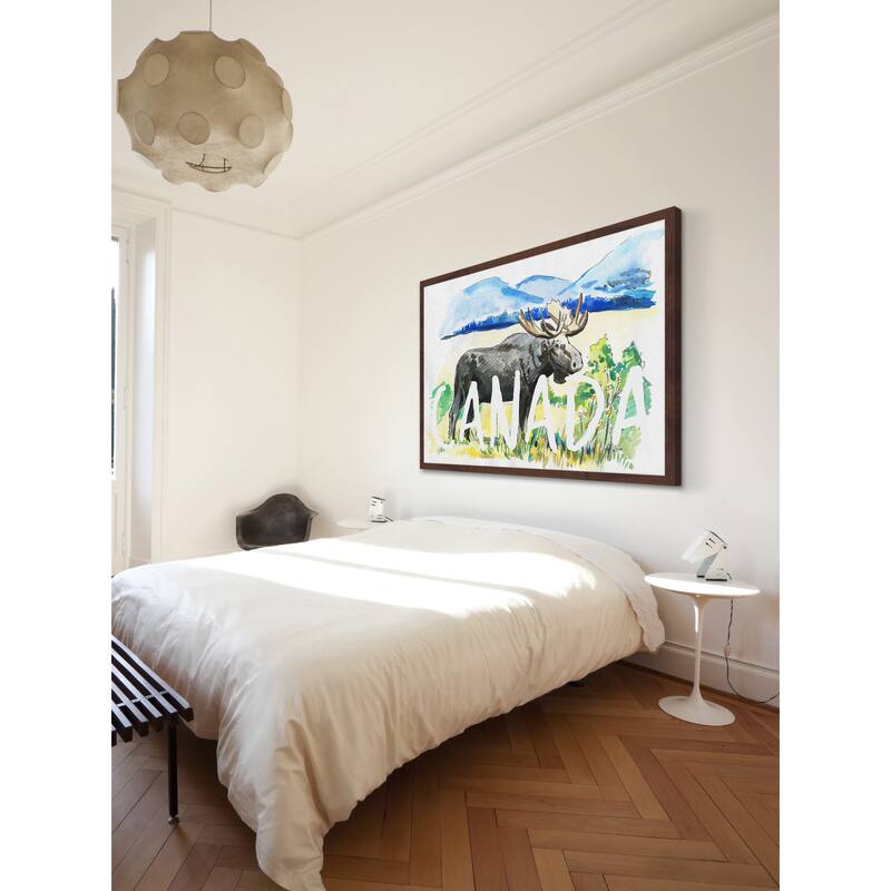 Marmont Hill - 'Moose - Canada White' Framed Painting Print