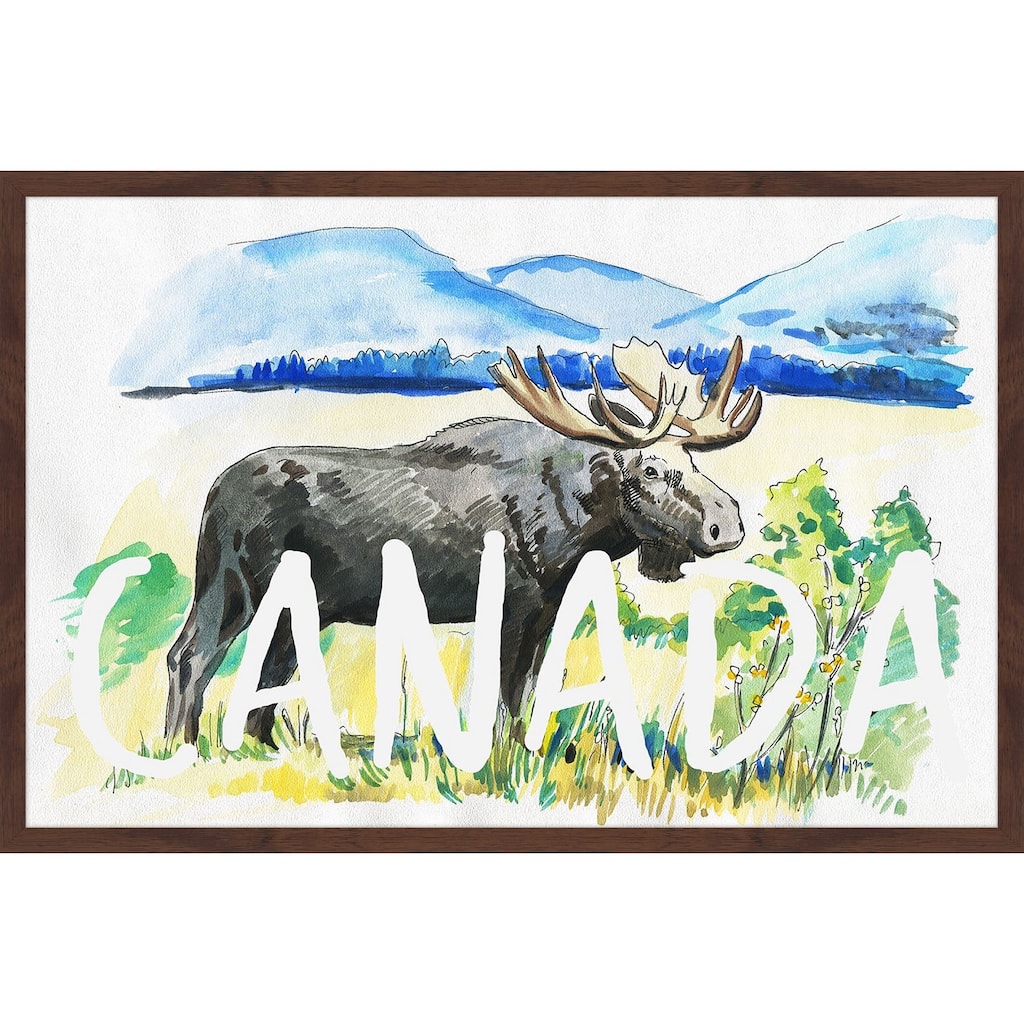 Marmont Hill - 'Moose - Canada White' Framed Painting Print