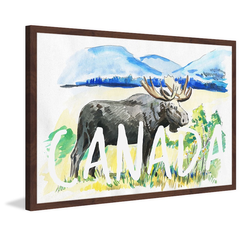 Marmont Hill - 'Moose - Canada White' Framed Painting Print