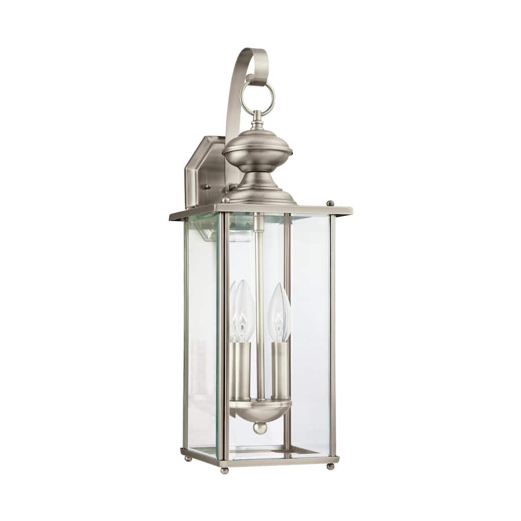 Sea Gull Jamestowne 2 Light Antique Brushed Nickel Outdoor Fixture
