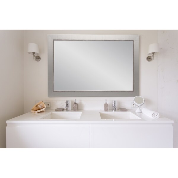 Multi Size Silver Vintage Vanity Wall Mirror - Nickel